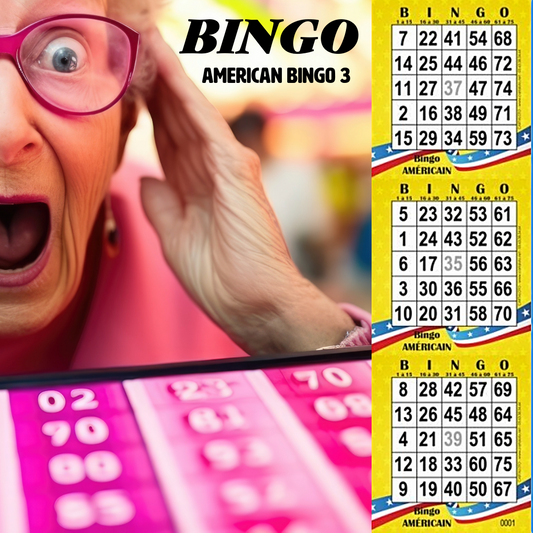 US/American Bingo 3 -Bingolaput-ruudukot myydään 500 pelin erissä