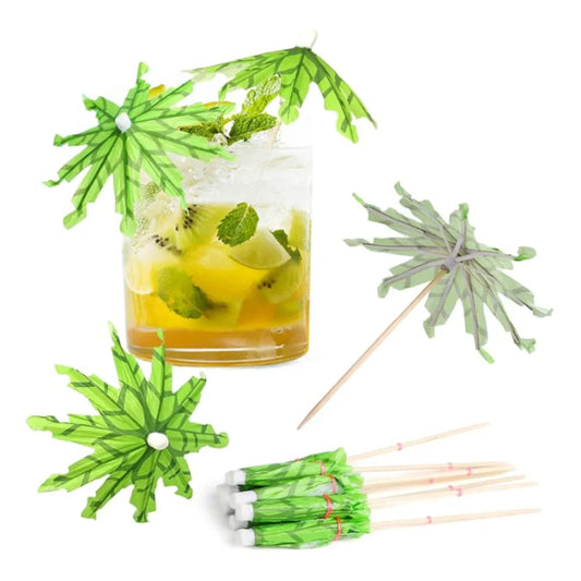 Paperinen cocktail sateenvarjo, lyhyt palmu, 50 kpl