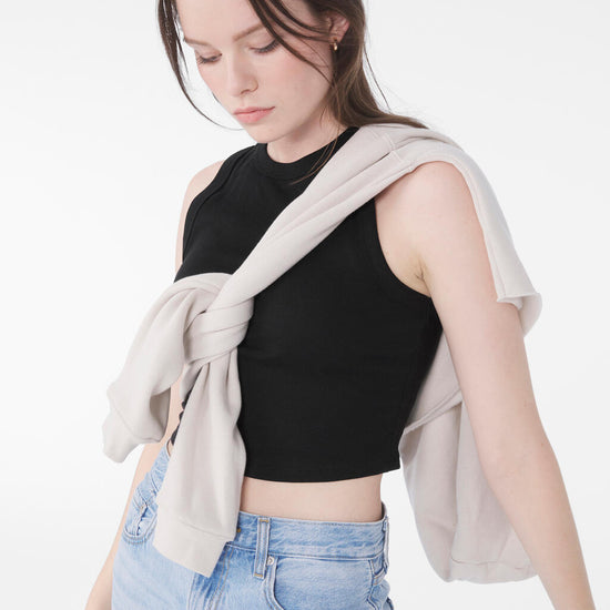 Women`s Micro Rib Muscle Crop Tank