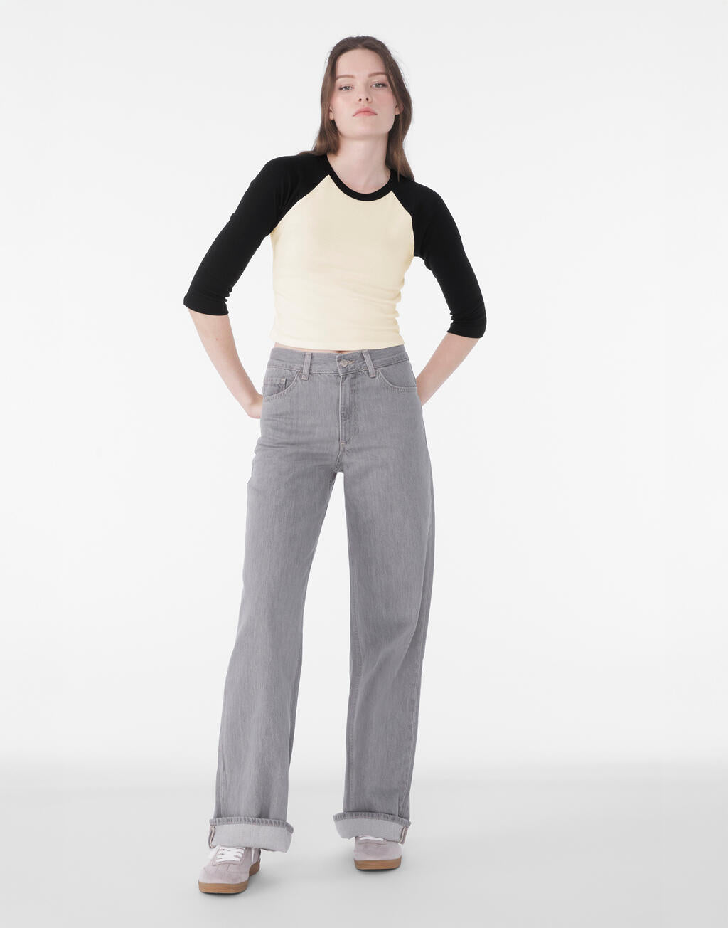 Women`s Micro Rib 3/4 Raglan Baby Tee