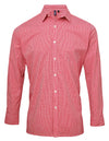 Premier Workwear Men´s Microcheck (Gingham) Long Sleeve Cotton Shirt  --PW220