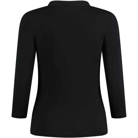 Kustom Kit Regular Fit Mandarin Collar Top 3/4 Sleeve