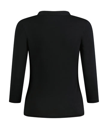 Kustom Kit Regular Fit Mandarin Collar Top 3/4 Sleeve