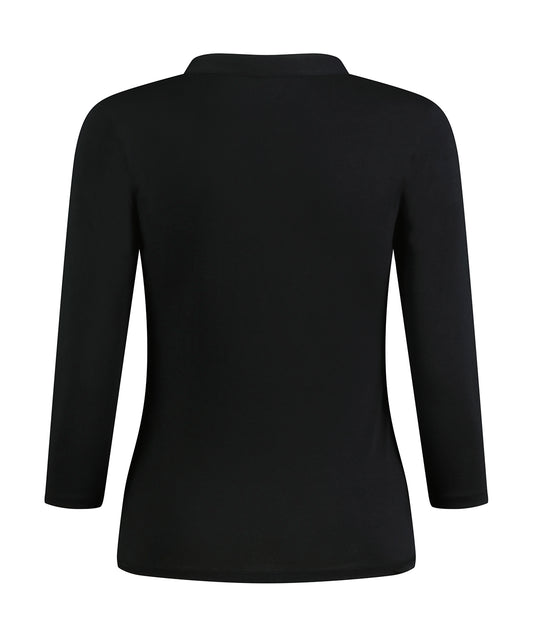 Kustom Kit Regular Fit Mandarin Collar Top 3/4 Sleeve