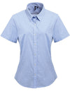Premier Workwear Women´s Microcheck (Gingham) Short Sleeve Cotton Shirt  --PW321