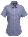 Premier Workwear Women´s Microcheck (Gingham) Short Sleeve Cotton Shirt  --PW321