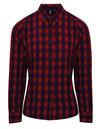 Premier Workwear Women´s Mulligan Check Cotton Long Sleeve Shirt  --PW350