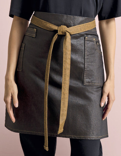 Premier Workwear Division Waxed Look Denim Waist Apron  --PW135