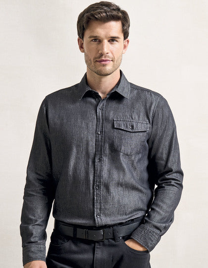 Premier Workwear Men´s Jeans Stitch Denim Shirt  --PW222