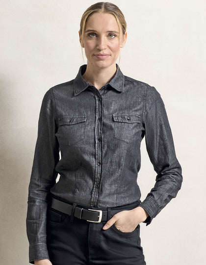 Premier Workwear Women´s Jeans Stitch Denim Shirt  --PW322
