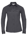 Russell Collection Naisten kauluspaita pitkähihainen polycotton popliini Classic (934F)