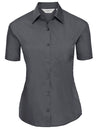 Russell Collection Ladies´ Short Sleeve Poly-Cotton Easy Care Poplin Shirt -R-946F-0