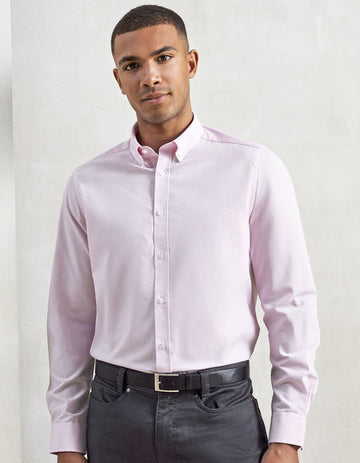 Premier Workwear Men´s Cotton Rich Oxford Stripes Shirt  --PW238