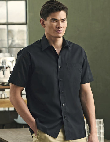 Russell Collection Men´s Short Sleeve Poly-Cotton Easy Care Poplin Shirt  -R-935M-0