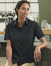 Russell Collection Ladies´ Short Sleeve Poly-Cotton Easy Care Poplin Shirt -R-946F-0