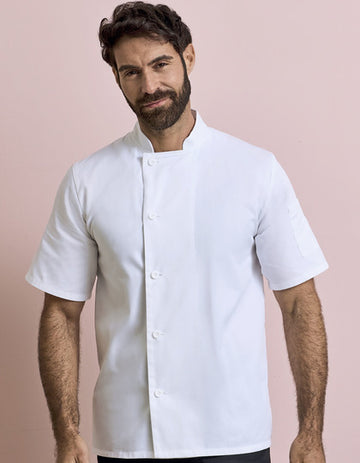 Premier Workwear Studded Front Short Sleeve Chef´s Jacket   P--W900