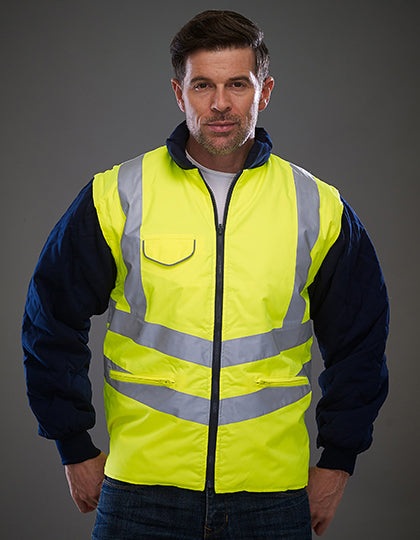 YOKO Hi-Vis Chevron Quilted Jacket HVW703