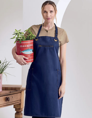 Premier Workwear 'Barley' Contrast Stitch Sustainable Bib Apron  --PW121
