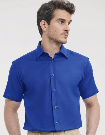 Russell Collection Men´s Short Sleeve Easy Care Tailored Oxford Shirt  -R-923M-0