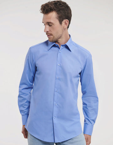 Russell Collection Men´s L/S Poly-Cotton Easy Care Tailored Poplin Shirt  -R-924M-0