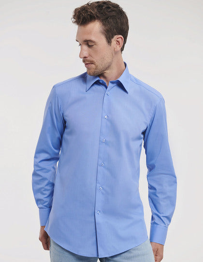 Russell Collection Men´s L/S Poly-Cotton Easy Care Tailored Poplin Shirt  -R-924M-0