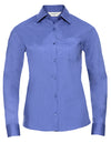 Russell Collection Naisten kauluspaita pitkähihainen polycotton popliini Classic (934F)