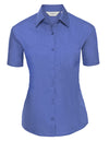 Russell Collection Ladies´ Short Sleeve Poly-Cotton Easy Care Poplin Shirt -R-946F-0