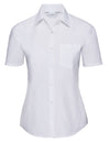 Russell Collection Ladies´ Short Sleeve Poly-Cotton Easy Care Poplin Shirt -R-946F-0