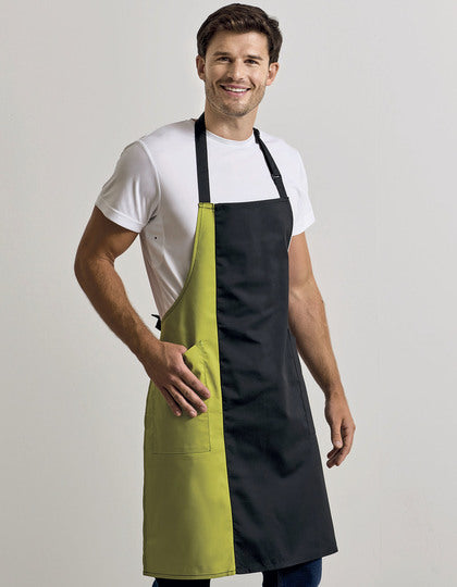 Premier Workwear Colours Collection Contrast Bib Apron  --PW162
