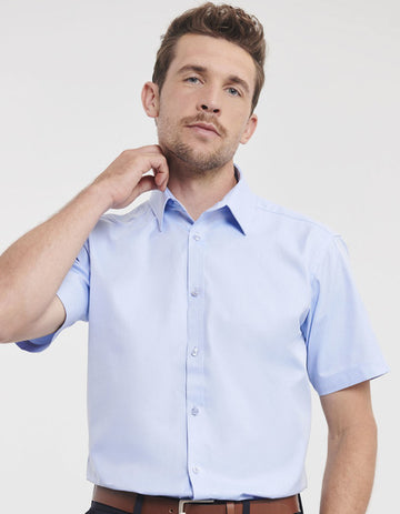 Russell Collection Men´s Short Sleeve Herringbone Shirt  -R-963M-0