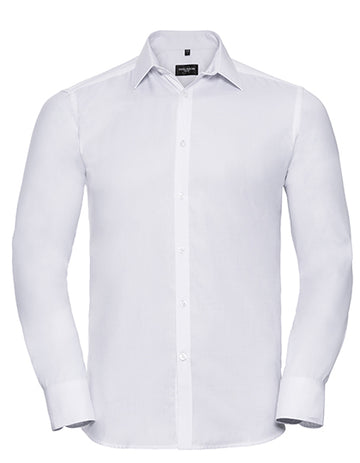Russell Collection Men´s L/S Herringbone Shirt
