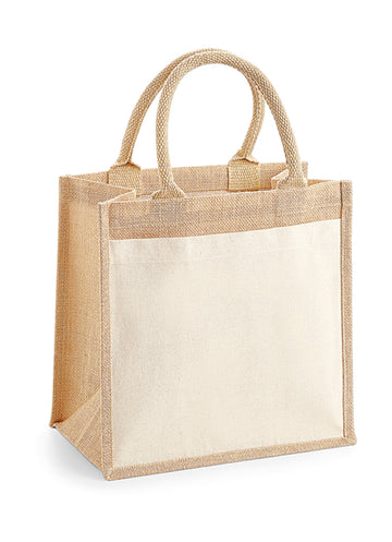 Cotton Pocket Jute Midi Tote