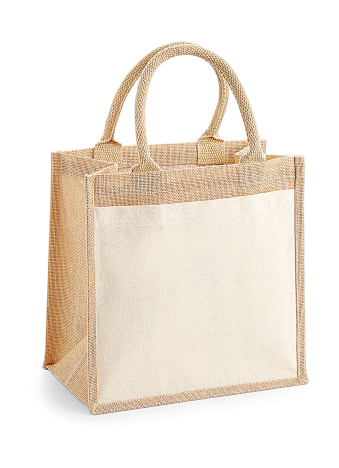 Cotton Pocket Jute Midi Tote