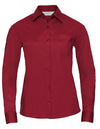 Russell Collection Naisten kauluspaita pitkähihainen polycotton popliini Classic (934F)