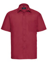 Russell Collection Men´s Short Sleeve Poly-Cotton Easy Care Poplin Shirt  -R-935M-0