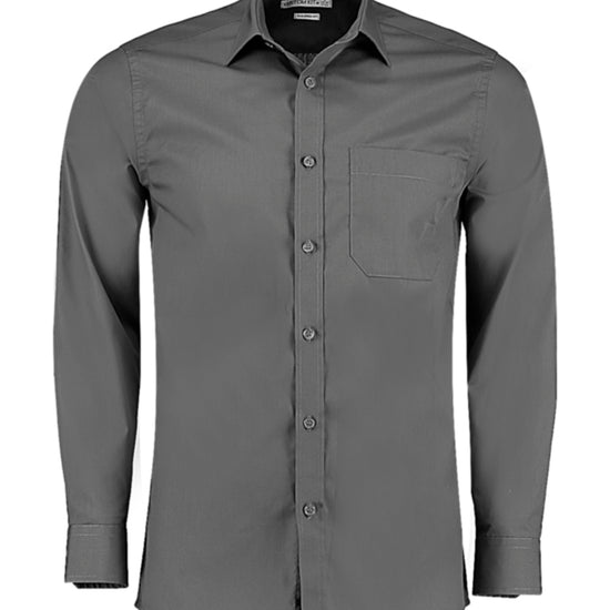 Kustom Kit Men´s Tailored Fit Poplin Shirt Long Sleeve