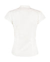Kustom Kit Tailored Fit Mandarin Collar Poplin Blouse Cap Sleeve