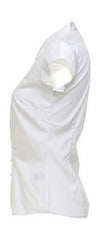 Kustom Kit Tailored Fit Mandarin Collar Poplin Blouse Cap Sleeve