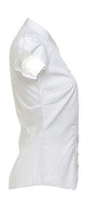 Kustom Kit Tailored Fit Mandarin Collar Poplin Blouse Cap Sleeve