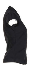 Kustom Kit Tailored Fit Mandarin Collar Poplin Blouse Cap Sleeve