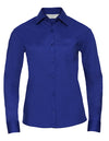 Russell Collection Naisten kauluspaita pitkähihainen polycotton popliini Classic (934F)