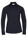 Russell Collection Naisten kauluspaita pitkähihainen polycotton popliini Classic (934F)