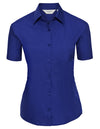 Russell Collection Ladies´ Short Sleeve Poly-Cotton Easy Care Poplin Shirt -R-946F-0