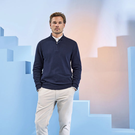 Asquith & Fox Men´s Cotton Blend 1/4 Zip Sweater