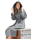 DeLuxe Velour Bathrobe with hood AR028 Old Green