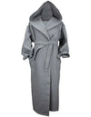 DeLuxe Velour Bathrobe with hood AR028 Anthracite Grey