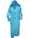 DeLuxe Velour Bathrobe with hood AR028 Aqua Blue