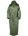 DeLuxe Velour Bathrobe with hood AR028 Army Green