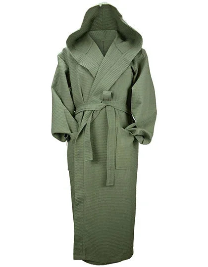 DeLuxe Velour Bathrobe with hood AR028 Army Green