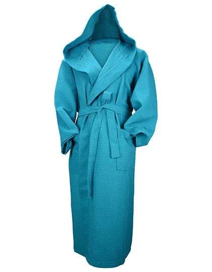 DeLuxe Velour Bathrobe with hood AR028 Deep Blue